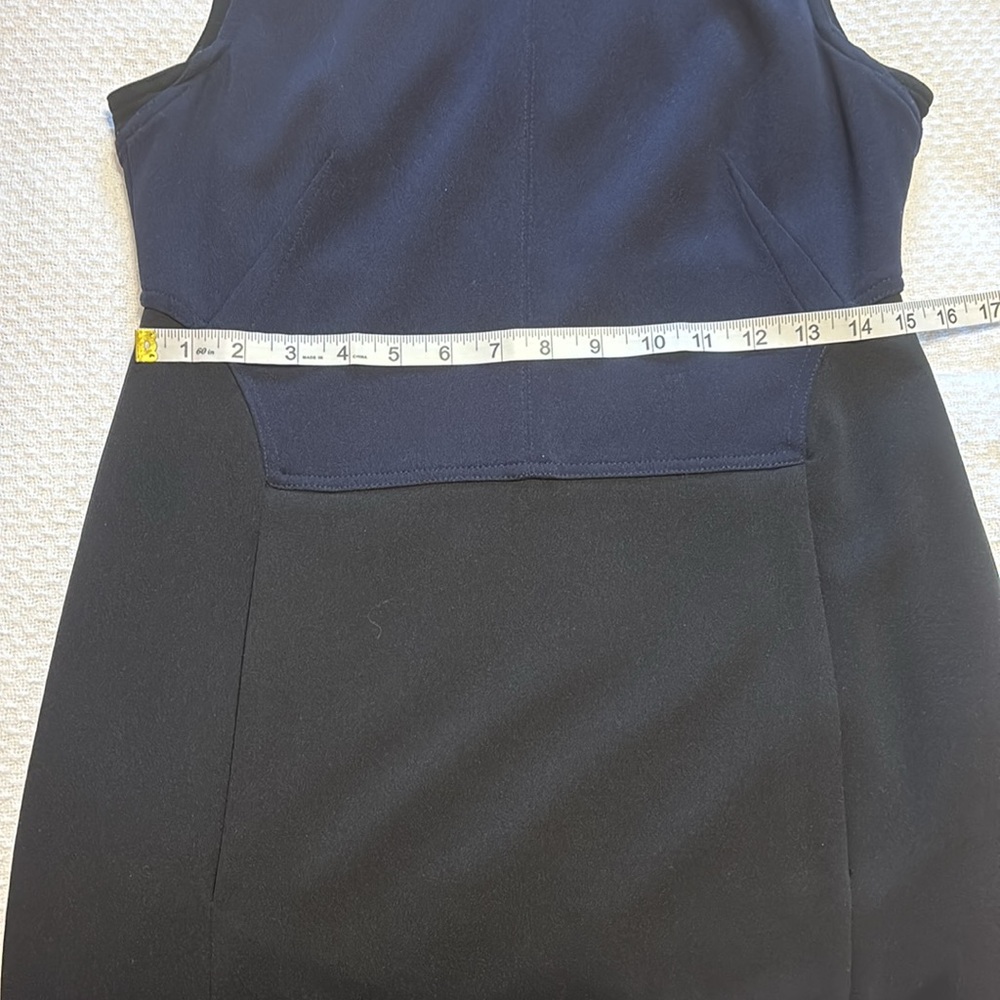 KF/KaufmanFranco Exposed Zipper Colorblock Sleeveless Dress Navy & Black size 6‎ - Picture 12 of 13